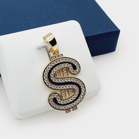 "14K Gold Plated Cubic Zircon Pendant, INUS1BR228 - Picture 3 of 9